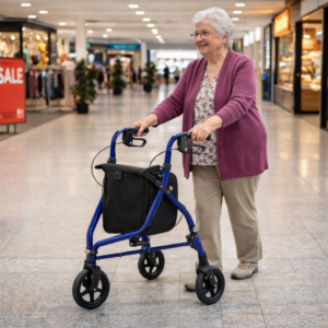 Three-wheel walking aid